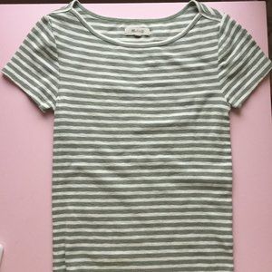 Madewell Green Striped Knit Top